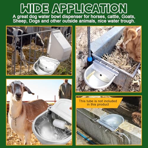MAOPINER Automatic Water Dispenser Bowl, Stainless Steel Animal Waterer
