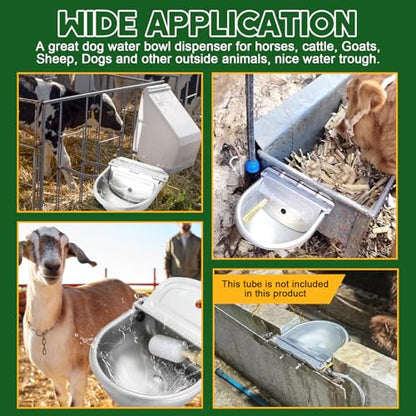 MAOPINER Automatic Water Dispenser Bowl, Stainless Steel Animal Waterer