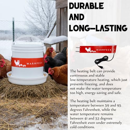 Remerry 2 Pcs Thermostatic Bucket Belt Chicken Water Heater for Winter