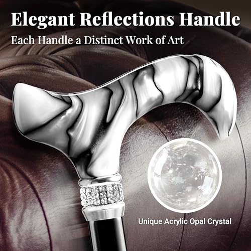 Merry Sticks Rhinestone Foldable Walking Cane for Women and Men, Royal Black - color: Royal Black, size: Classic Grip