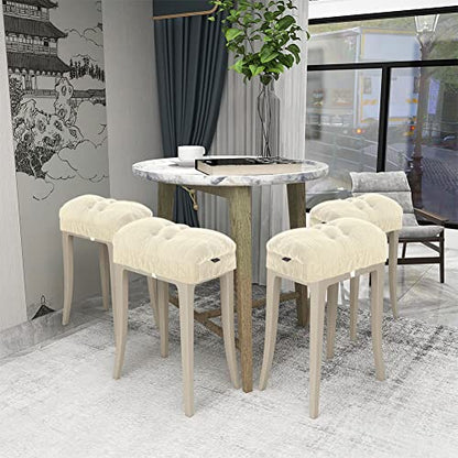 BUYUE Saddle Stool Seat Cushion, Luxury Triangle Fashion Jacquard with Anti-Skid Silicone Bar Stool Cushion Padded (Beige, Rectangular,1 Count) - color: Beige, style: Saddle
