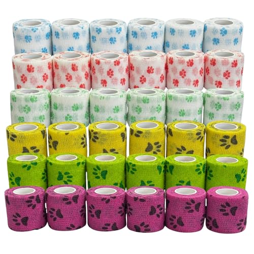 Bandage Wrap for Dogs, 36 Rolls Self-Adhering Pet Tape - color: 2in-36rolls（value Pack）