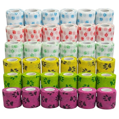 Bandage Wrap for Dogs, 36 Rolls Self-Adhering Pet Tape - color: 2in-36rolls（value Pack）