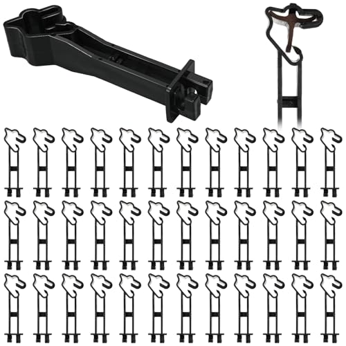 Outus 25pcs Reversed Extender Electric Fence TPost Insulators Snap, Black - color: Black