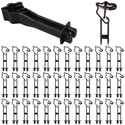 Outus 25pcs Reversed Extender Electric Fence TPost Insulators Snap, Black - color: Black