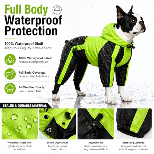 Pet Apparel Large Dog Clothing Raincoat Pet Clothes Rain Coat For Big Large Dogs Red Green Waterproof (L-XS, Green) - color: Green, size: L-XS (Medium Dog ~20lbs)