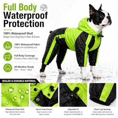 Pet Apparel Large Dog Clothing Raincoat Pet Clothes Rain Coat For Big Large Dogs Red Green Waterproof (L-XS, Green) - color: Green, size: L-XS (Medium Dog ~20lbs)