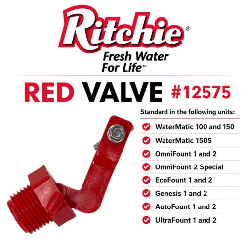RITCHIE 12575 1/2" VALVES for Larger Ritchie Waterer Red Med Pressure