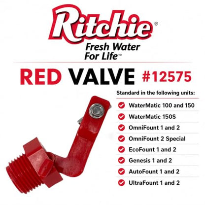 RITCHIE 12575 1/2" VALVES for Larger Ritchie Waterer Red Med Pressure