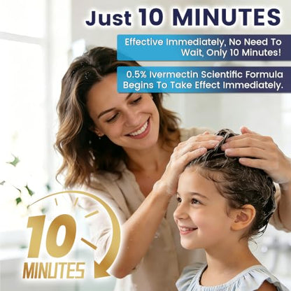 Ivermectin Lotion 0.5% Lice Treatment Lotion, 10-Minute Use, Adults & Kids