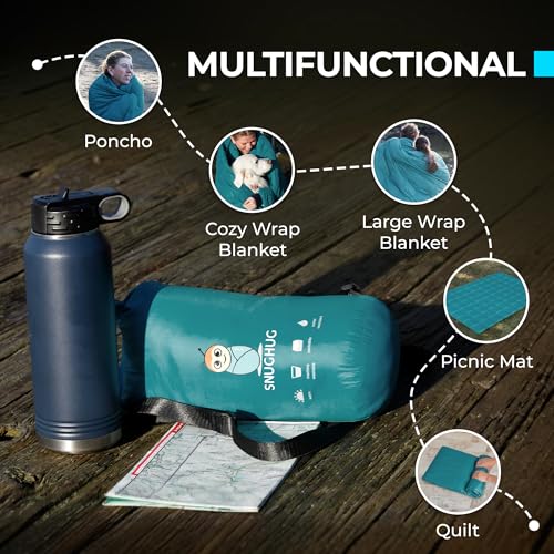 Puffy Blanket for Cold Weather - Down Camping Blanket with Sustainable Insulation, Lightweight & Warm Outdoor Camping Quilt, Water-Resistant, Compact & Packable - color: Maritime