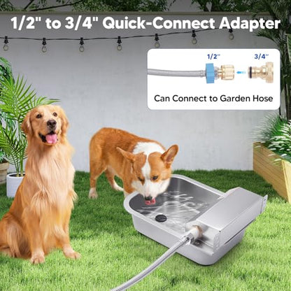 Automatic Water Dispenser for Dog, 3L Dog Water Bowl Dispenser, Stainless Steel Indoor/Outdoor Water Feeder Suitable for Dogs Livestock Chicken Horse, Easy to Clean - size: 3L
