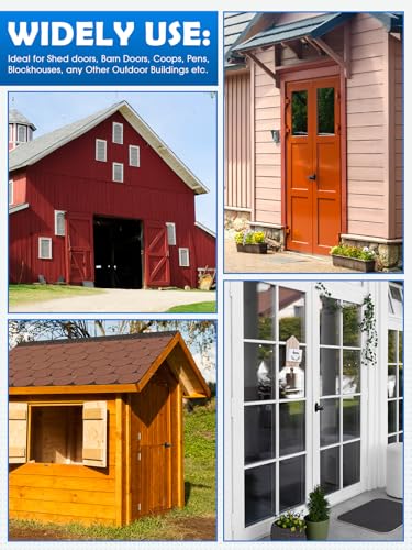 Shed Door T-Handle Lock Latch Kit with 4 Keys, Shed Barn Coop Storage Door T-Lock Set, Adjustable 4-3/4" Stem, with Spring Loaded Gate Pin Bolt Latch - 1 Lock+2 Latch - style: Lock 4-3/4" + Latch 6in
