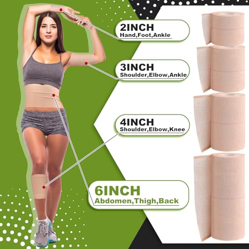 Tondiamo 8 Rolls Elastic Tape Adhesive Elastic Tape Self Adhesive Bandages Wrap Flexible Stretch Bandages Athletic Sports Skin Strips for Sports Ankle, Knee and Wrist Animal Pets(6 Inch X 5 Yard) - size: 6 Inch x 5 yard