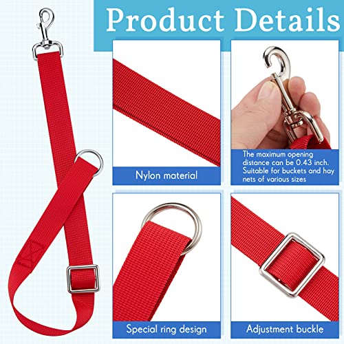 10 Pcs Horse Bucket Straps, 20-30 Inch Adjustable Nylon Hangers with Hooks