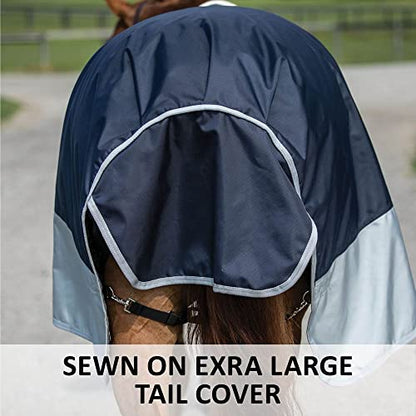 Dura-Tech Viking Horse Turnout Sheet | Open Front with 2 Buckle | Waterproof, Windproof & Breathable Blanket | Criss-Cross Surcingle | Winter Horse Blanket - size: Horse Size 66, style: Sheet (no insulation)