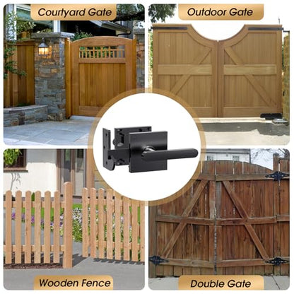 Double Sided Gate Latch, Heavy Duty Gate Latch for Wooden Fence - size: GL01 - Right Inswing Gate