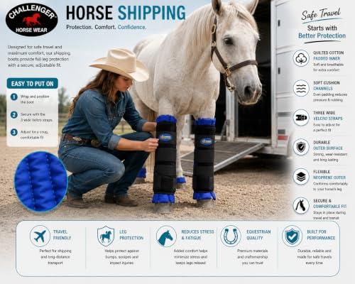TackRus Horse Stable Shipping Boots Wraps Front Rear 4 PK Leg Care Blue 4120RB