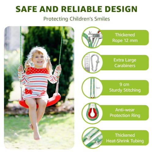 Heavy Duty Tree Swing Ropes with Safer Lock-(2Pack,Green,4FT) - color: Green, size: 48''(4FT)-2 Pack