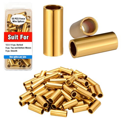 Blulu 50 Pack Barb Wire Crimpers Fence Wires Splice,1 Inch,Gold - color: Gold, size: 1 Inch