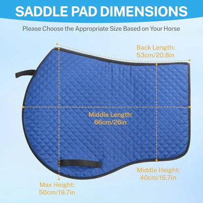All-Purpose Western Saddle Pad for Horses – Diamond Quilted Breathable Horse Saddle Pad with Shock-Absorbing Cushion, Lightweight Equestrian Gear for Riding & Training, Blue