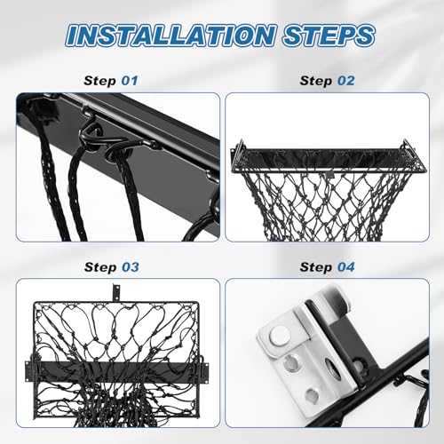 Yaocom 4 Set Black Wall Mount Hay Feeder for Horses Goats Heavy Duty Hay Rack with Net Slow Feeder Wall Mounted for Stall Barn, Easy to Install and Save Hays (Square) - color: Black