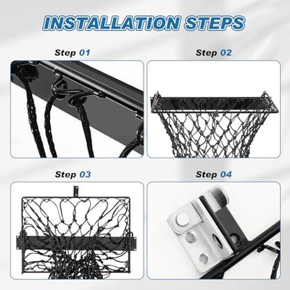 Yaocom 4 Set Black Wall Mount Hay Feeder for Horses Goats Heavy Duty Hay Rack with Net Slow Feeder Wall Mounted for Stall Barn, Easy to Install and Save Hays (Square) - color: Black
