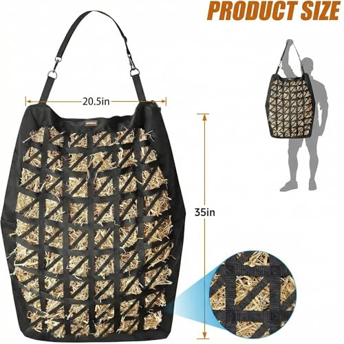 Hay Bag for Horses,Ultra-Slow Feed Hay Bag for Ground Feeding (1)