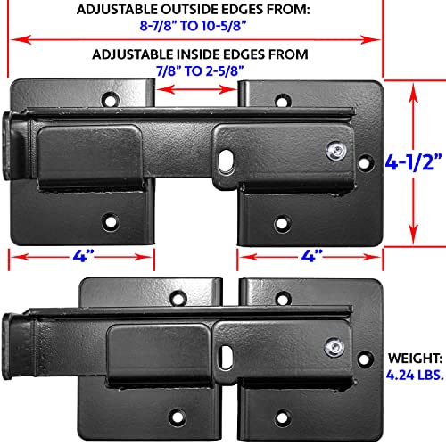 Jake Sales Double Gate Flip Sentry Gate Latch-Flip Latch, Latches Two Gates Together & can be Padlocked for Added Security-Heavy Duty Double Gate Latch is Powder Coated Black & has Bolt Gate Hardware - size: FLIP / DUMPSTER, style: EACH