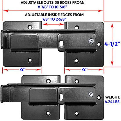 Jake Sales Double Gate Flip Sentry Gate Latch-Flip Latch, Latches Two Gates Together & can be Padlocked for Added Security-Heavy Duty Double Gate Latch is Powder Coated Black & has Bolt Gate Hardware - size: FLIP / DUMPSTER, style: EACH