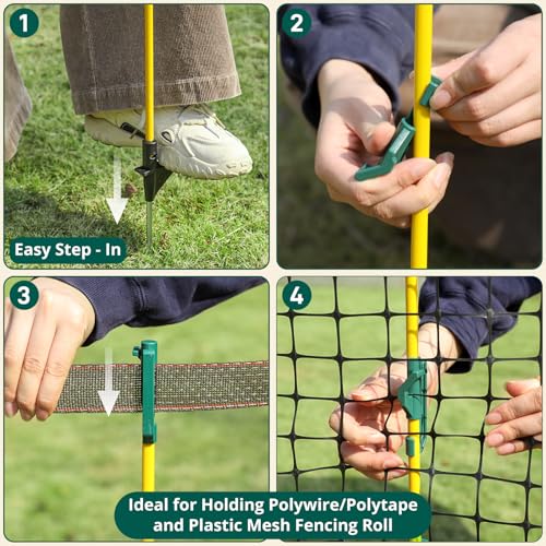 48In/4FT Fiberglass Step-in Electric Fence Posts