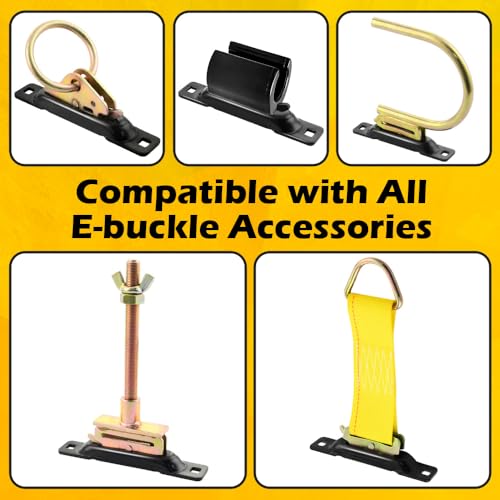 E Track Single Slot 10 Pack 3.5mm Heavy Duty Steel E Track Single Anchors with 1,000 lbs Working Load Limit and 3,000 Lbs BS Compatible with All E Track Accessories E Track Single Rail
