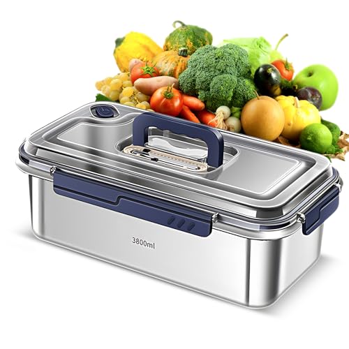 Food Container with Lids Kitchen Storage Container with Date Indicator (3800ml) - size: 3800ml