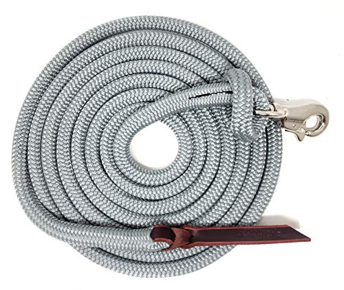 14FT Lead Rope with NP Snap - color: Grey, size: 14 ft. Nickel Trigger Snap