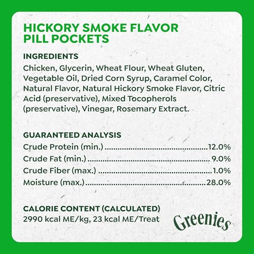 Greenies Pill Pockets Large Size Dog Treats, Hickory Smoke, 7.9 oz | Capsule size, hickory smoke flavor, masks medicine odor, low calorie, stress-free, Dog Treat Pouch for Capsule Medication - size: 30 Count (Pack of 1)