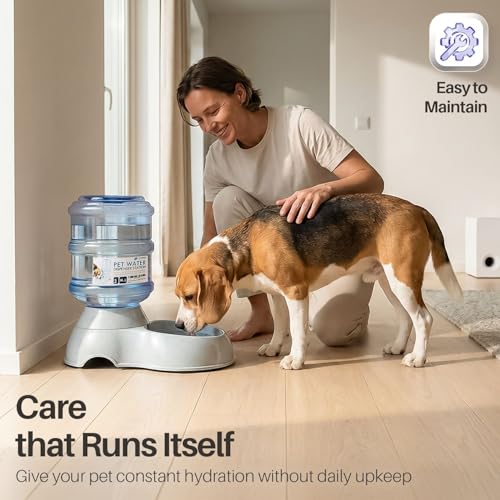 Flexzion Gravity Pet Water Dispenser Drinking Station for Dogs Cats (3 Gallon) Automatic Replenish Waterer for Small Large Breed Dog Cat,Feeding Watering Fountain Supplies Bottle Dish Bowl - size: 3 Gallon