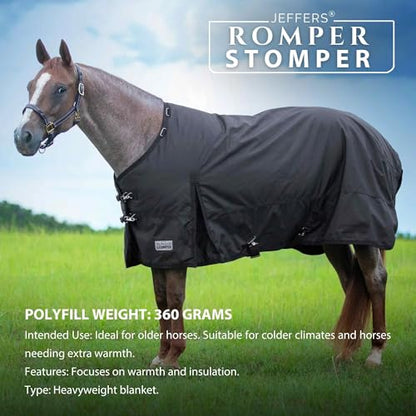 Jeffers Romper Stomper Horse Turnout Blanket, 1680D, 360g Fill, Brown - 75" - size: 75"