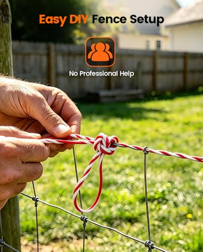 Electric Fence Polywire Kit, 500m/1650FT with 50 Insulators & Tool - size: 1650ft/500m