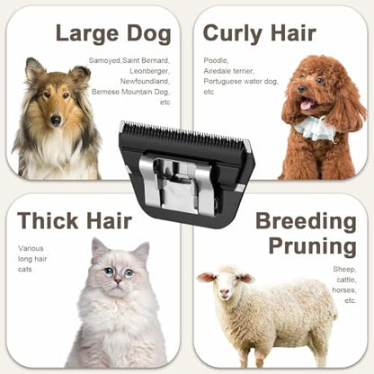 2PCS 5FW Wide Blades for Dog Grooming Compatible with Andis Clippers - size: Black/5FW