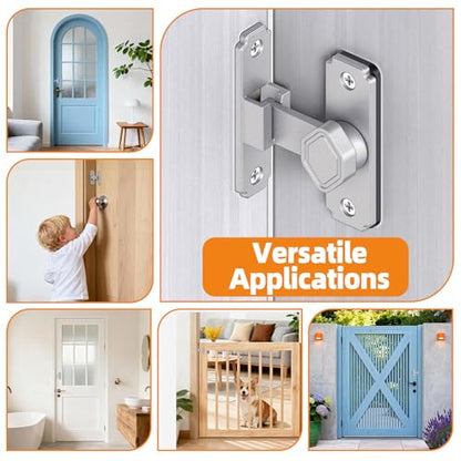 Sliding Barn Door Lock, 90 Degree Flip Security Gate Latch - color: Silver-1 Pc