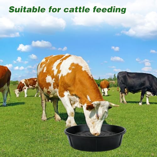 5Pcs Heavy Duty Rubber Feeder Pan, 12Q/3Gal Horse Feed Pan - color: Black-5 Pcs, size: 3Gal(12Q)
