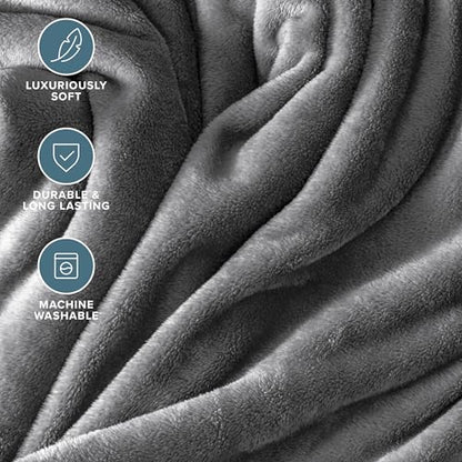 Bare Home Fleece Blanket Luxury Microplush (Twin/Twin XL, Grey) - color: 02 - Grey, size: Twin/Twin XL