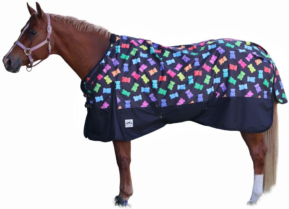 Gummy Bears 1200 Denier Waterproof Adjustable Neck Turnout Sheet - size: 72