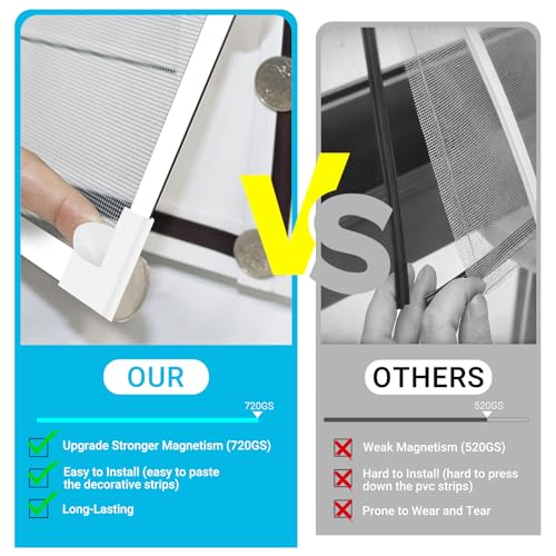 Magnetic RV Window Screen, Max 36 x 56" + Corner & Wind Clips for 2 Windows - size: 1 Pack
