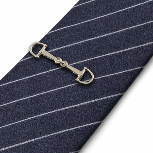 Horse Bit Tie Clip Tie Bar Silver Gold - color: Gold