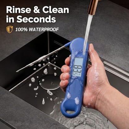 0.5 Sec Instant Read Grill Meat Thermometer Digital Food Cooking BBQ, Blue - color: Blue