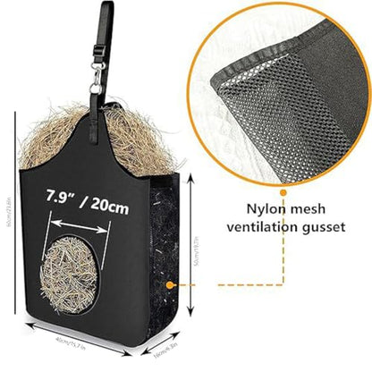 Large Capacity Horse Hay Bags – Slow Feeding Open Feed Hole Hay Feeder, Hay Nets for Horses/Sheep/Goats, Durable Goat Hay Feeder for Livestock Feeding
