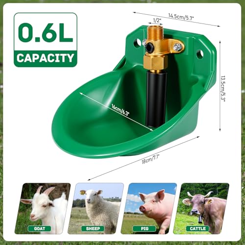 Automatic Goat Waterer Sheep Water Bowl Touch-Activated Waterer | Plastic Animal Livestock Water Dispenser for Goat Sheep Pig Piglet Calf Dog