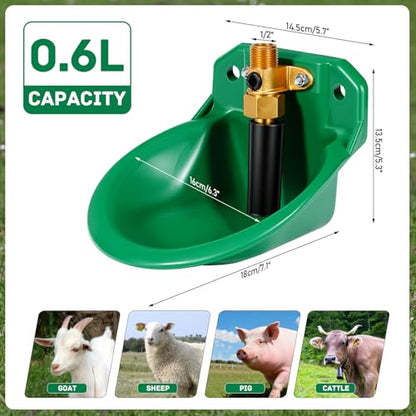 Automatic Goat Waterer Sheep Water Bowl Touch-Activated Waterer | Plastic Animal Livestock Water Dispenser for Goat Sheep Pig Piglet Calf Dog