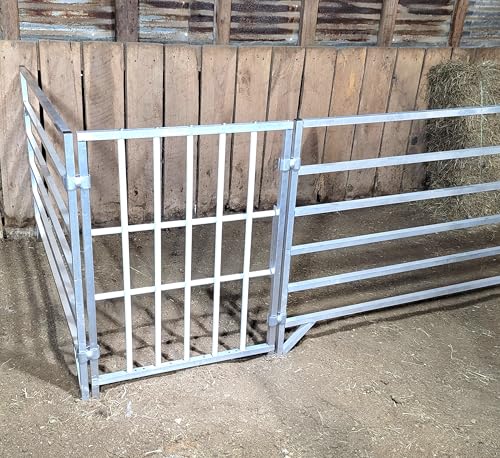 Aluminum 30-Inch-Long by 40-Inch-Tall Sheep & Goat Lamb & Kid Creep Feeding Panel Feeder Feed